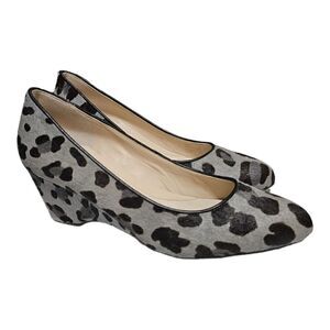COLE HAAN The Go To Calf‎ Hair Animal Print Wedge Pumps Shoes - Size 6